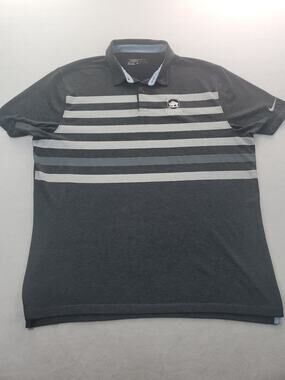 Nike Golf - Buffalo Ridge Logo-Polo Shirt Men's XL Heather Gray With Stripes